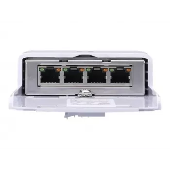 Switch UBIQUITI NanoSwitch Gigabit Ethernet PoE, 4x Gigabit RJ-45, 4x PoE pordid, 36W eelarve, 24V DC