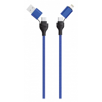 USB-kaabel 2GO 797368 1,2 m USB-A/USB-C USB-C/Lightning Must Sinine