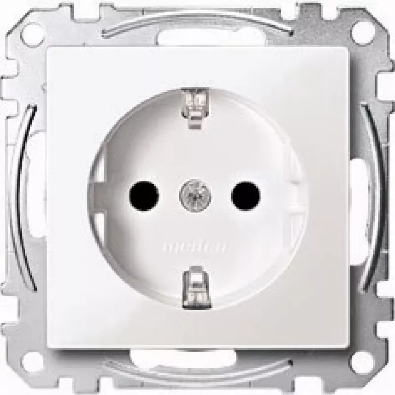 Pistikupesa Merten MEG2300-0325 — CEE 7/3, 250 V, 16 A, valge, termoplastist korpus