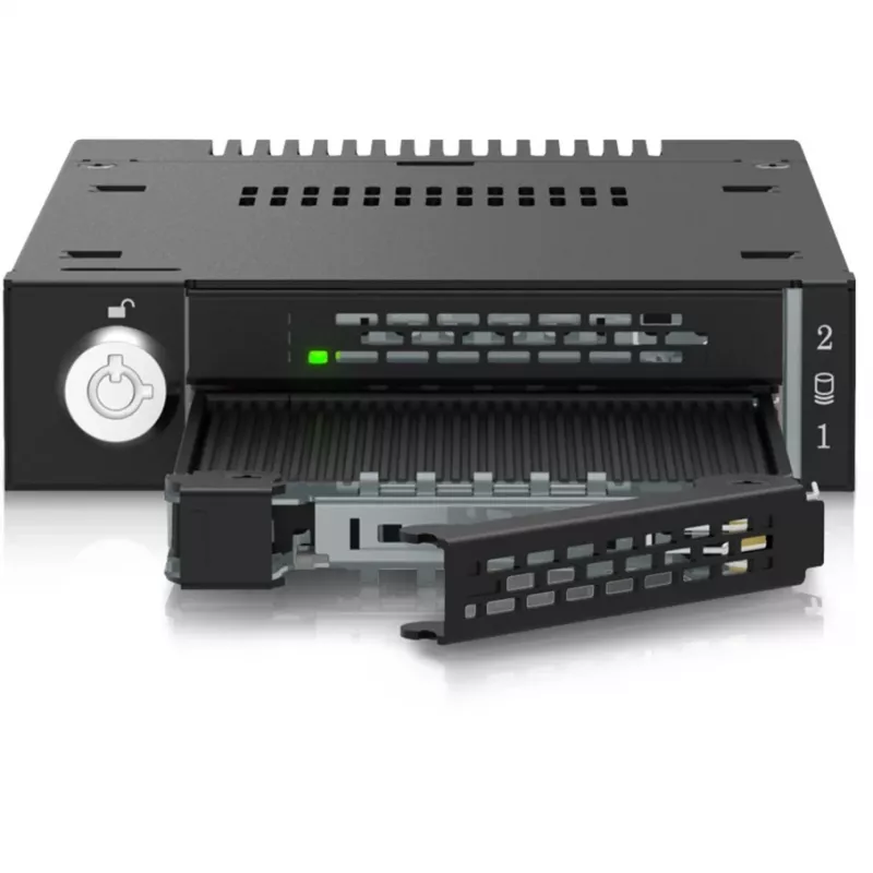 ICY DOCK - ToughArmor - MB834MK-B V2 - 2x M.2 NVMe kuni 1x 3,5-tolline pesa mobiilne raam metallist võtmelukuga SlimSAS 4i must