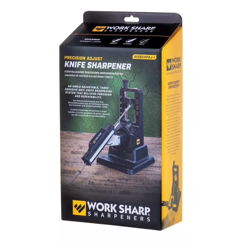 Knife sharpener Work Sharp Precision Adjust 09DX164 adjustable angle with ceramic honing rod, diamond plates, Must, 243.8×165.1×143.3 mm