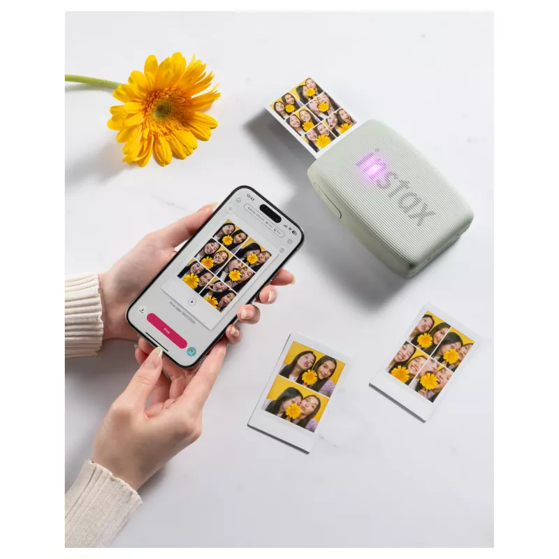 Instant printer Fujifilm Instax Mini Link3 Sage roheline — 800×600 DPI, prindib 6,2×4,6 cm, Bluetooth, 0,21 kg