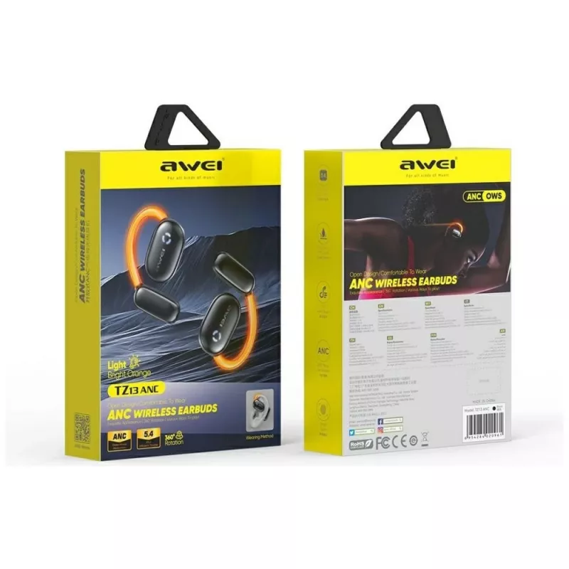 Bluetooth-kõrvaklapid 5.4 TZ13 ANC Spinner must