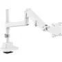 Monitor mount DIGITUS Single, clamp, 57 inch max, 27 kg capacity, VESA 75x75–100x100, Valge