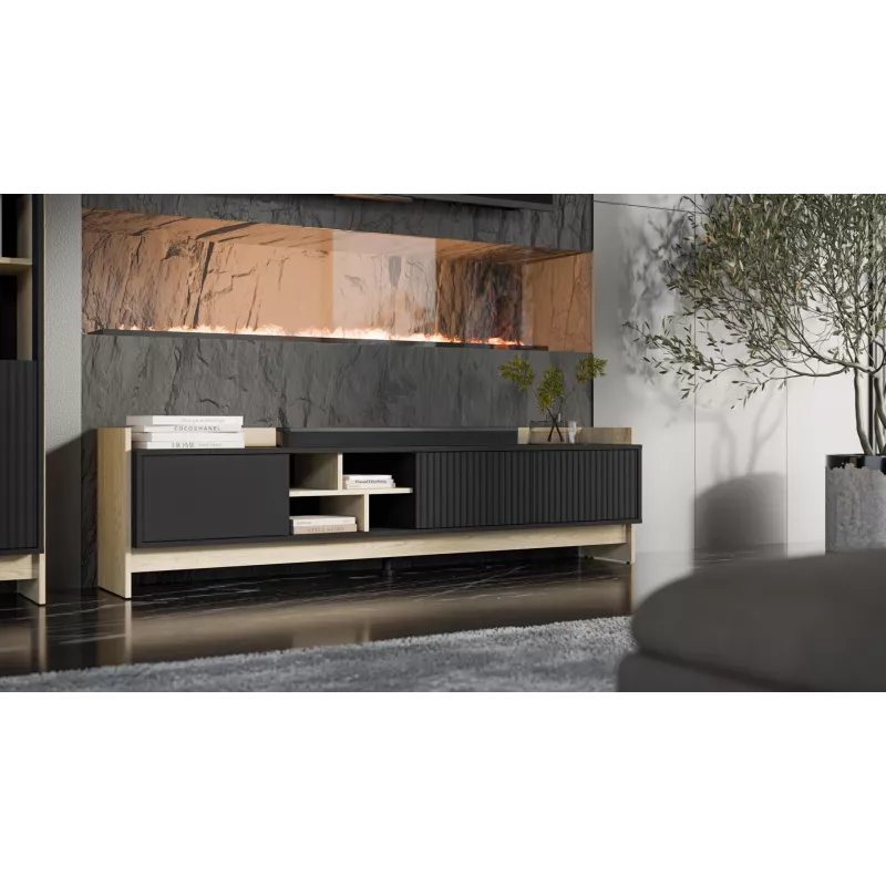 Cama RTV PORTO 3D Kapp 190x38x50 tamm/must