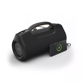 Soundbar HAMA Soundbarrel 2.0 must Bluetooth juhtmevaba — kompaktne 2.0 kanal