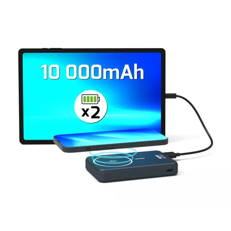 Akupank Port Designs 907005 10000 mAh juhtmevaba laadimisega must