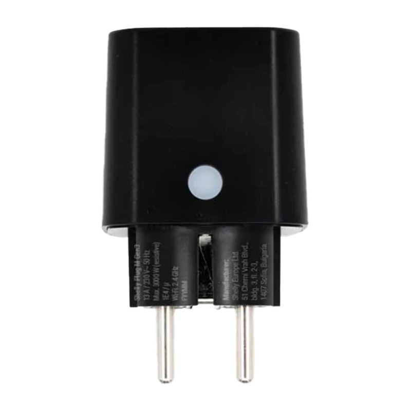 Shelly Plug PM Gen3 Matter 13A nutikas pistikupesa, must