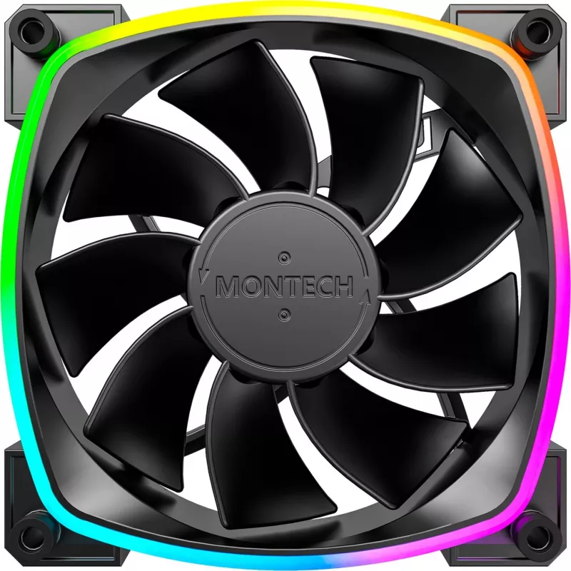Ventilaator Montech RX120 PWM 12 cm Must 720–1760 RPM Rifle Bearing