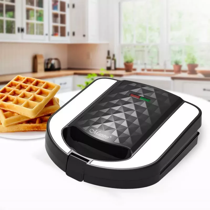 Röster-sandwichimasin Maestro MR-709 3in1 750 W — sandwichipress, grilli- ja vahvliplaadid, valge