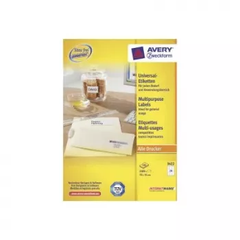 Universaalsed sildid 70x35mm InkjetLaserCopy A4 100 lehte 2400 tk Valge