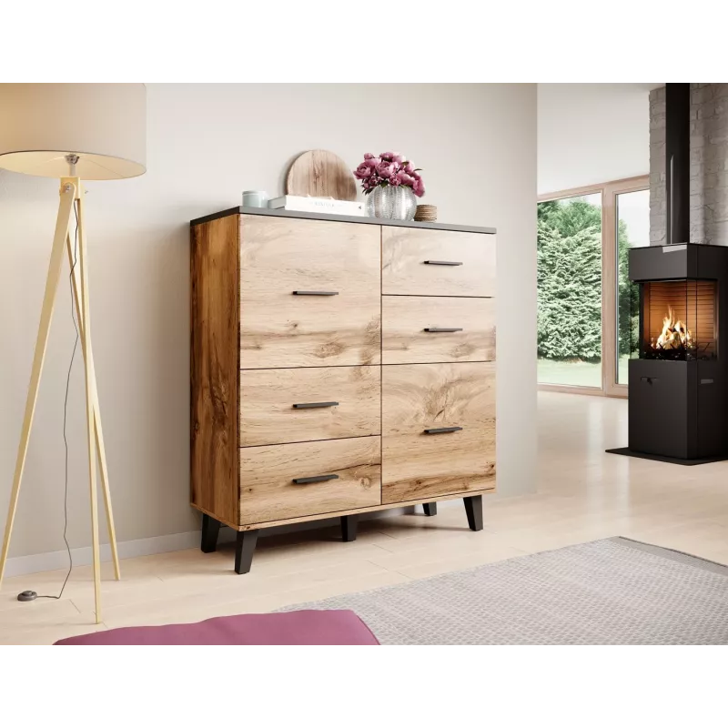 Cama sideboard LOTTA 110 2D4S wotan oak/mat Must