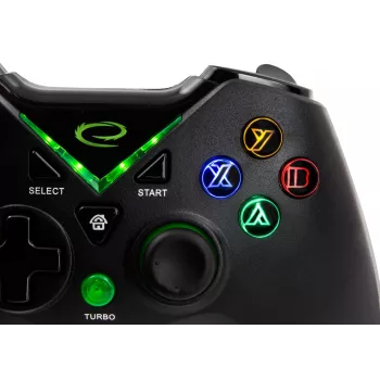 Gamepad Esperanza EGG114K juhtmega USB 2.0 must — 12 nuppu, 2 juhtkangi, vibratsioon, PC-le ja Xbox Series X/S/One'ile