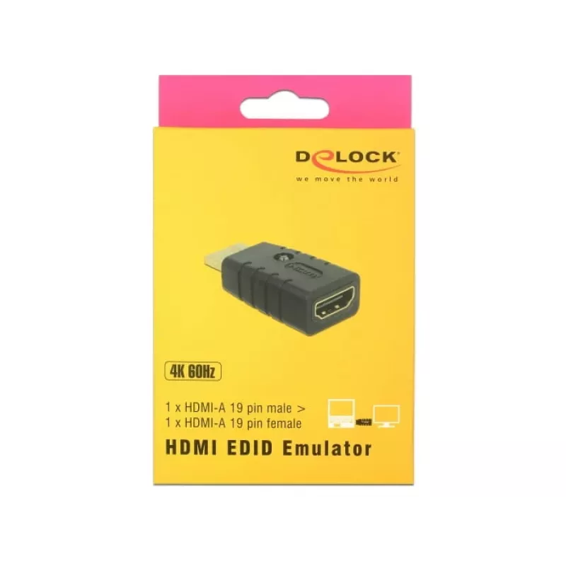 Adapter HDMI (pistik) > HDMI (pesa), EDID-emulaator (must)