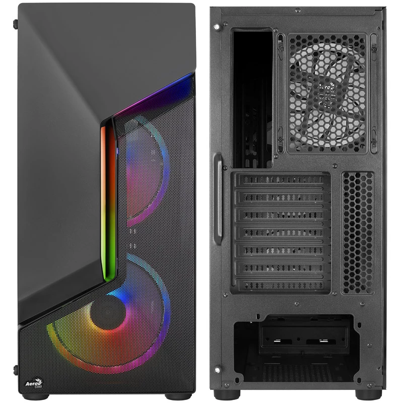 Aerocool Scape-G-BK-v2 Midi-Tower, Tempered Glass, FRGB - must