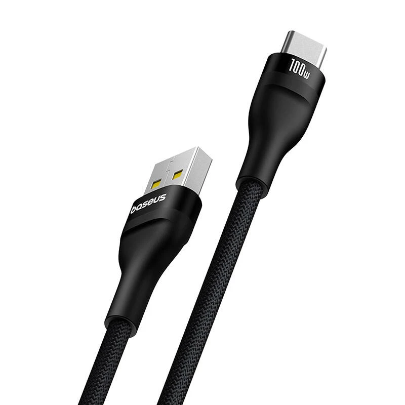 Baseus Flash 2 USB A to USB C kiirlaadimiskaabel 2 m 100 W Must
