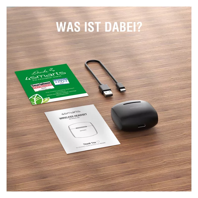 4smarts juhtmeta peakomplektile SkyBuds Air must (541722)