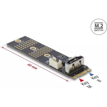 M.2 Key B SATA 7-kontaktilisele adapterile (vertikaalne) DELOCK 64290