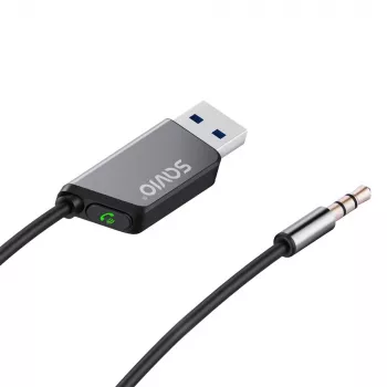 Savio TR-16 saatja AUX-adapter käed-vabad funktsiooniga, Bluetooth 5.3, Google Assistant/Siri