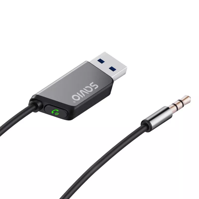Savio TR-16 saatja AUX-adapter käed-vabad funktsiooniga, Bluetooth 5.3, Google Assistant/Siri