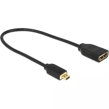 DELOCK Kaabel HDMI Micro D Pistmik > HDMI A Pesakõrgkiirusega Ethernetiga 3D 4K 20cm Premium Slim