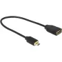 DELOCK Kaabel HDMI Micro D Pistmik > HDMI A Pesakõrgkiirusega Ethernetiga 3D 4K 20cm Premium Slim