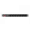 Toitejaotusseade LANBERG PDU-PRO-07F-0200-BK — 1U rack PDU, 7 Type F pistikupesa, 16 A, 2 m kaabel, must