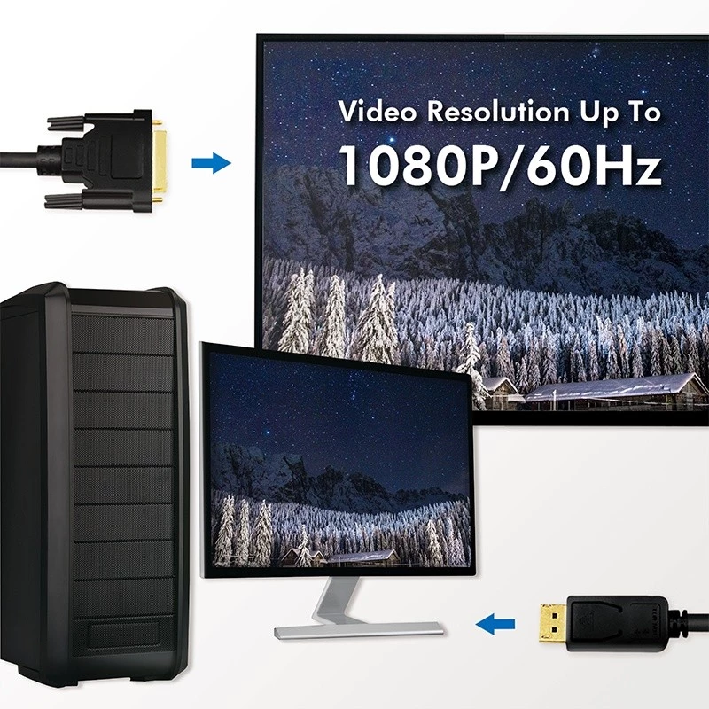 Video kaabliadapter LogiLink CV0132 DisplayPort to DVI 3m Must
