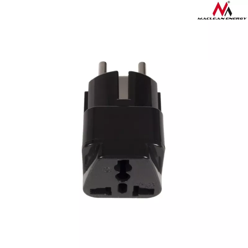 Toitepistiku adapter Maclean MCE155 NEMA 5-15P tüüp E FR must