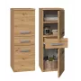 Vannitoa hoiukapp Top e Shop NEL V DDS ARTISAN — vabalt seisev, tammepuust raam, 3 riiulit, 300×300×850 mm