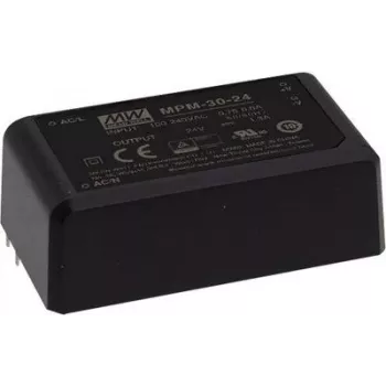 Toiteadapter/muundur Mean Well MPM-30-24, 30 W, 24 V väljund, 80–264 V sisend