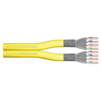 Installatsioonivõrgu kaabel DIGITUS Cat.7A S/FTP dupleks 500 m Cca, kollane