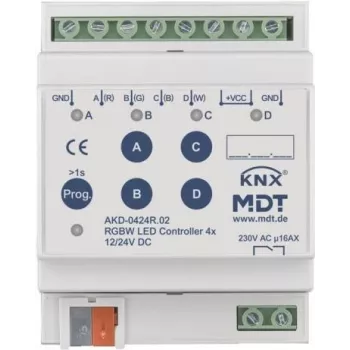 MDT AKD-0424R.02 LED-kontroller, RGBW, 4-kanaliga, 4TE, REG (AKD-0424R.02)