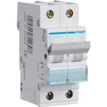 Hager Miniature Circuit Breaker 2pol. C-10A, 6kA MCN210 (MCN210)