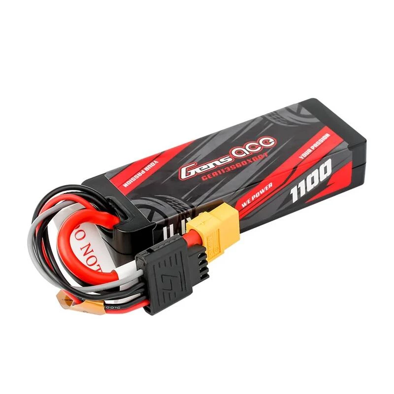 Lipo Gens ace G-Tech 1100mAh 11.1V 3S1P 60C GRP-76 Hardcase Aku XT60 pistikuga