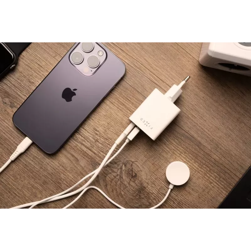 Reisilaadija FIXED Fixed Mini USB-C/USB 45W — kompaktne kahe pordiga laadija USB-C ja USB-A-ga