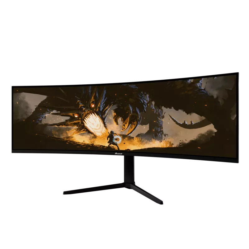 49-tolline kumer LED-kuvar Arozzi Nova — 5120 x 1440 Dual QHD, VA-paneel, 4 ms, USB-jaotur, VESA