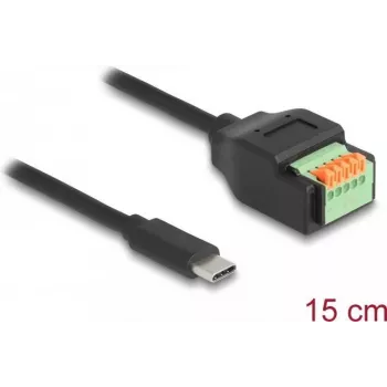 DeLOCK USB 2.0 kaabel USB USB-C isane klemmiploki adapterile 15 cm