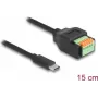 DeLOCK USB 2.0 kaabel USB USB-C isane klemmiploki adapterile 15 cm