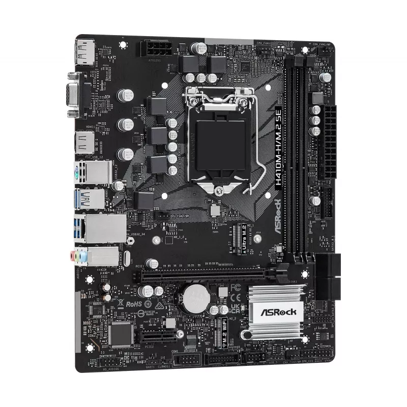 ASRock H410M-H/M.2 SE emaplaat Intel H370 LGA 1200 micro ATX