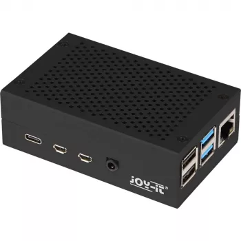Alumiiniumkorpus Raspberry Pi 4 B jaoks, JYT, mudel RB-AlucaseP4+01B, must viimistlus
