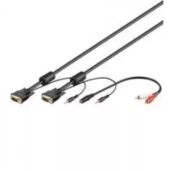 Wentronic SVGA helikaabel - 3 m - VGA (D-Sub) - VGA (D-Sub) - Must - Heli 3,5 mm (93969)