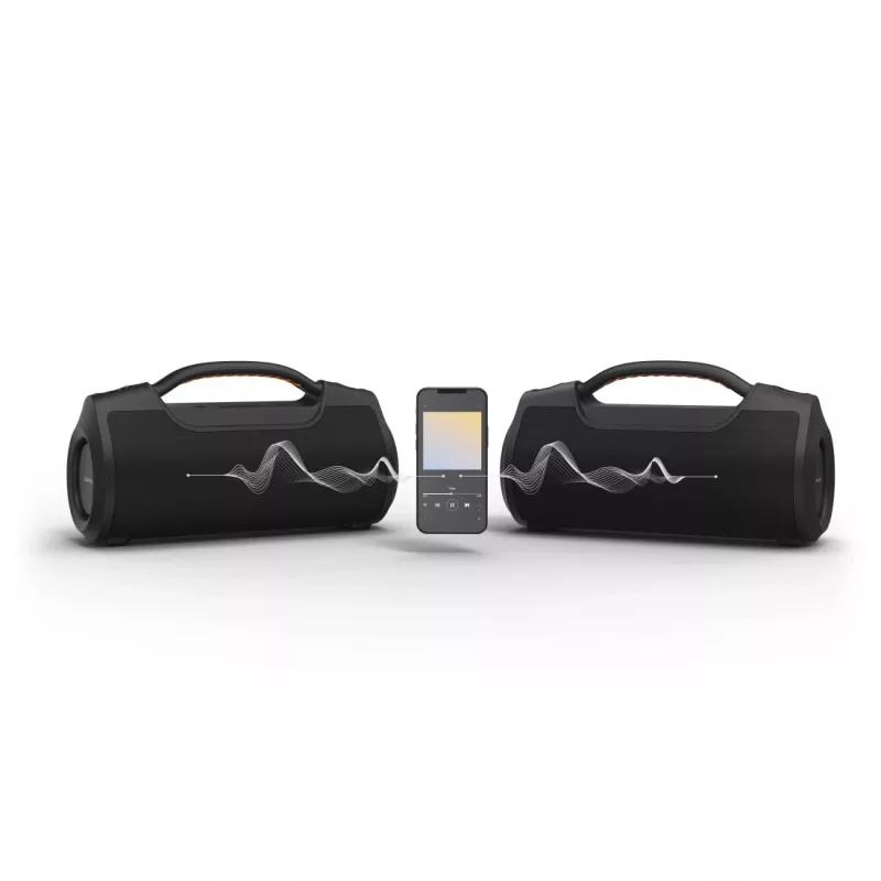 Soundbar HAMA Soundbarrel 2.0 must Bluetooth juhtmevaba — kompaktne 2.0 kanal