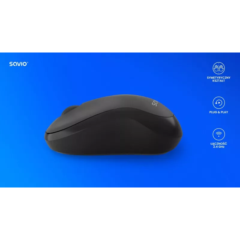 Juhtmevaba hiir SAVIO MB-03, Bluetooth liides, 1000 DPI, AA aku, 99×60×39 mm, 51 g, vastuvõtja kaasas