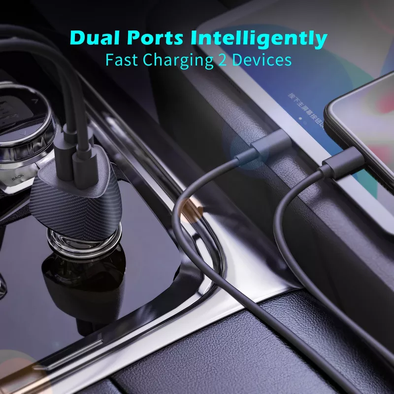 Autolaadija Tellur FCC10 38W 6A PD20W QC3.0 — USB-C ja USB-A sõiduki toiteadapter