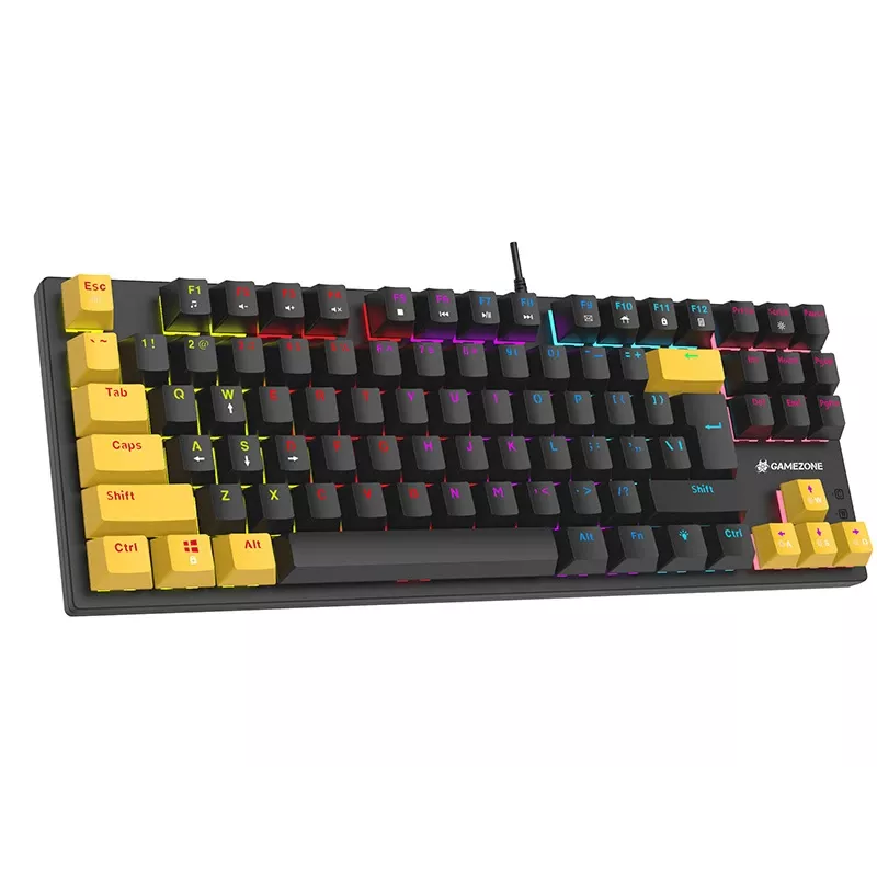 Tracer HORNET 87 klaviatuur Hiir komplektis Mängu USB QWERTY Inglise Must, Kollane