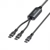 USB-C 2-in-1 kaabel Unitek C14146ABK01 1,8 m, USB-C kuni USB-C, 100 W PD, must