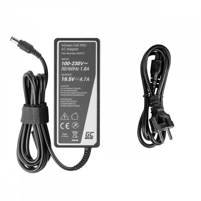 Toiteadapter roheline Cell AD31P 90W sisetingimustesse vahelduv-alalisvoolu 19,5V 4,7A Sony sülearvutitele, must