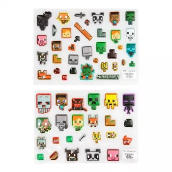 Paladone Minecraft Puffy Gadget Decals PP13218MCF — dekoratiivsed pundunud kleebised seadmetele
