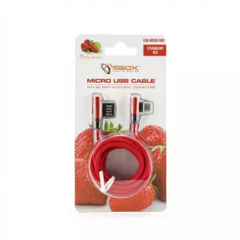 Sbox USB->Micro USB 90 M/M 1.5m USB-MICRO-90R maasikapunane